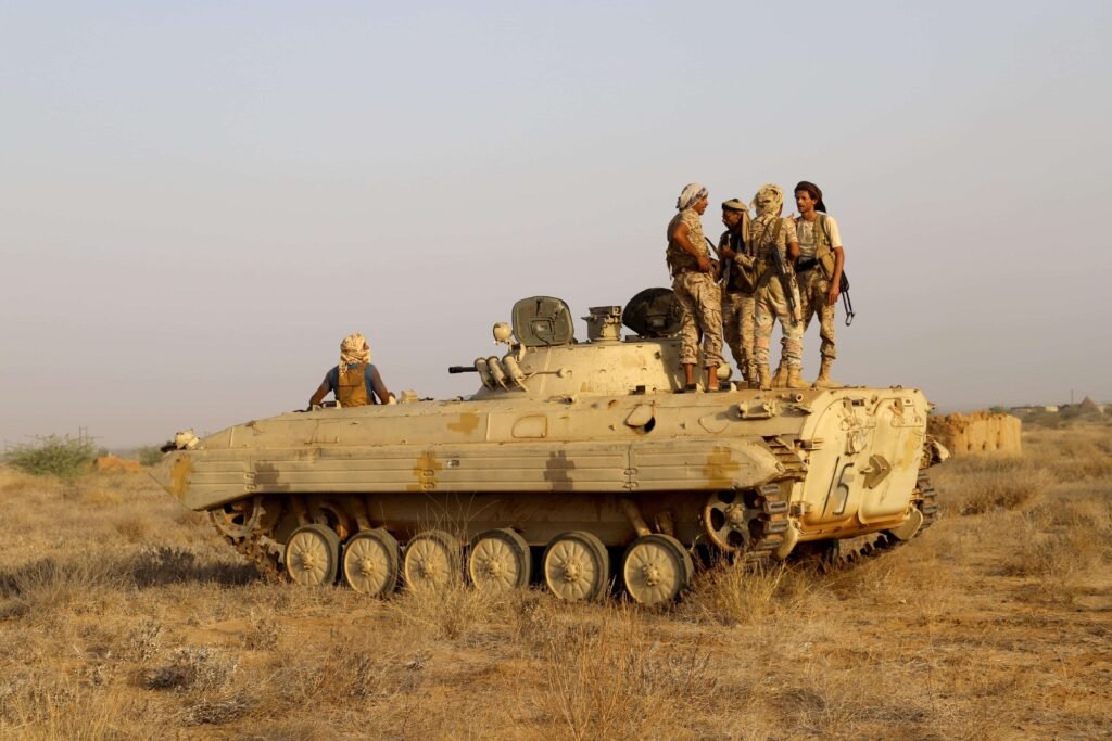 Houthi Tank and Soldiers