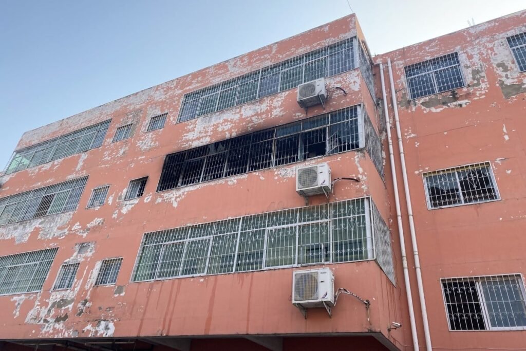 The blaze at this dormitory at Yingcai School in Henan’s Fangcheng county was reported to local fire services around 11pm on Friday. Photo: Xinhua