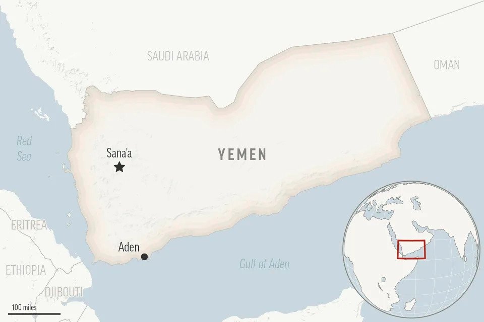 This is a locator map for Yemen with its capital, Sanaa. (AP Photo)ASSOCIATED PRESS